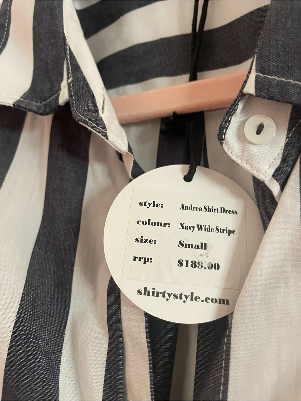 Shirty Luxury Brand Striped Midi Shirt Dress - Black & White - Sz S - NWT - Picture 9 of 12
